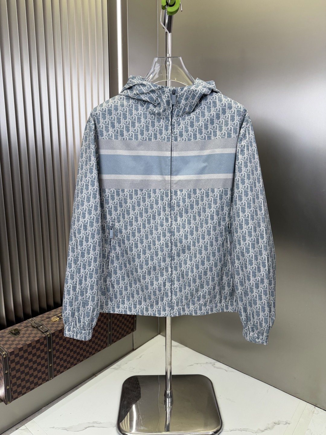 2026 Original Jacket Hooded Monogram Stripe Jacket — front