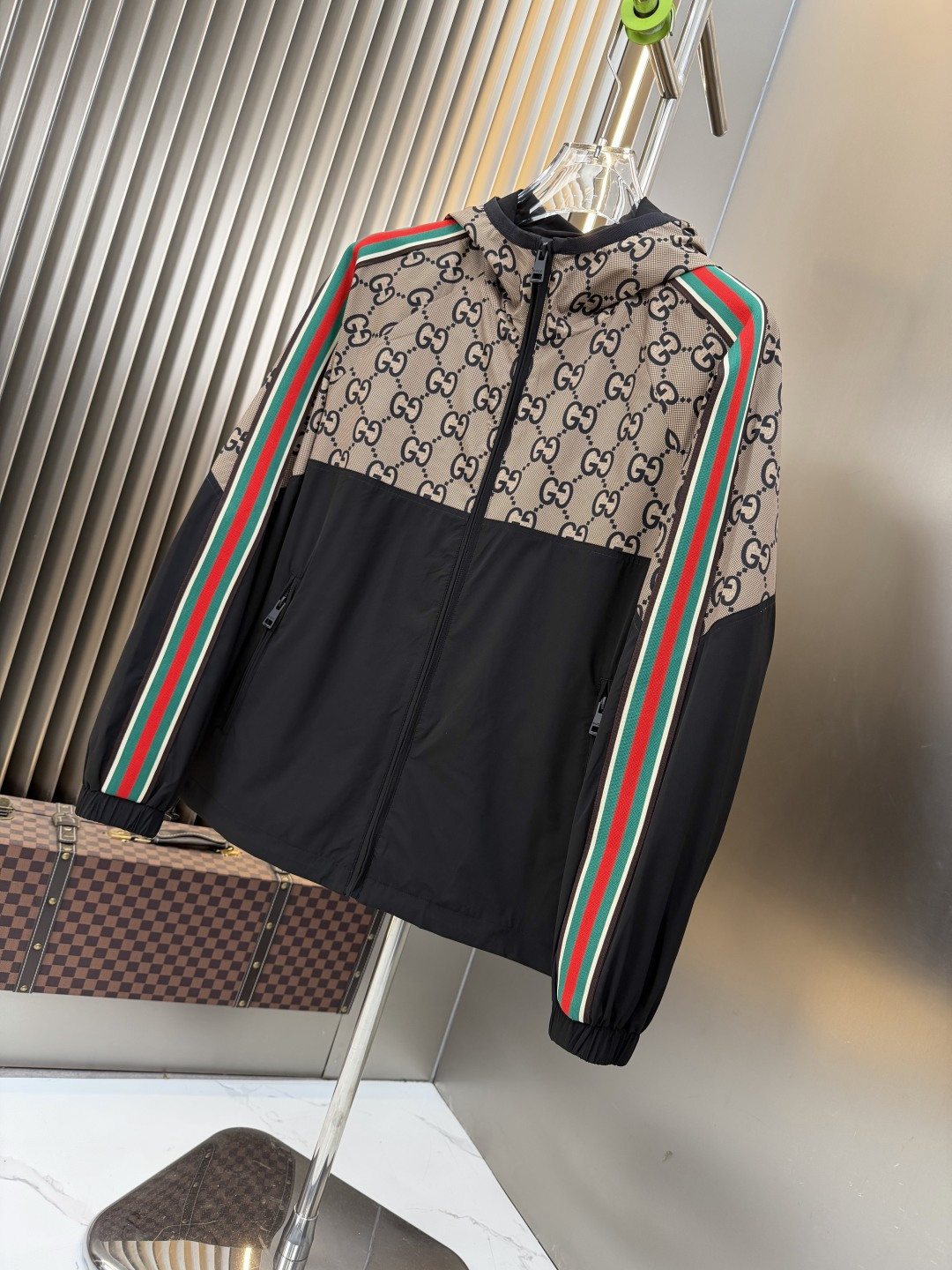 2026 Original Jacket Beige Monogram Color-Block Jacket — front
