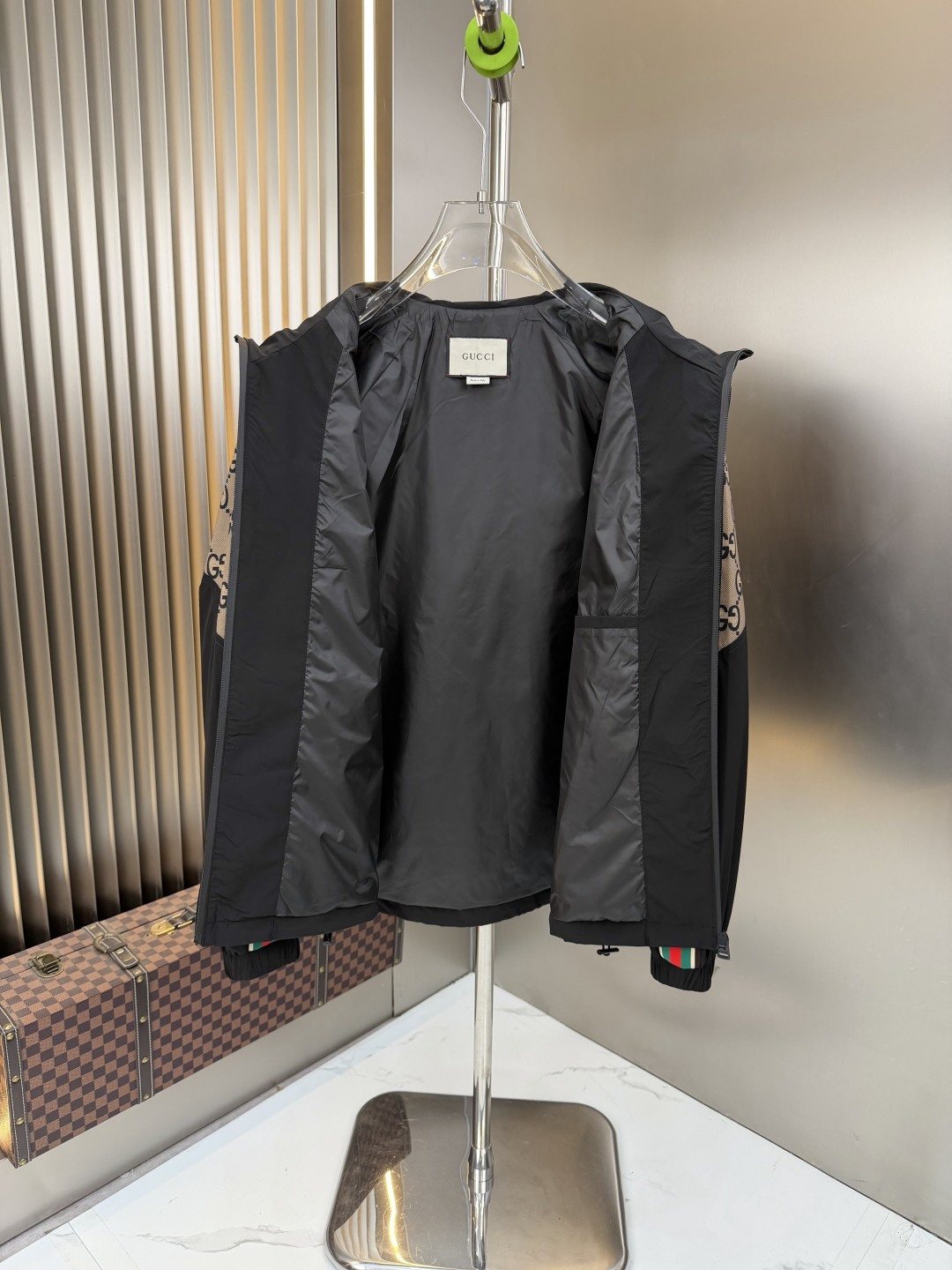 2026 Original Jacket Beige Monogram Color-Block Jacket — neck_label