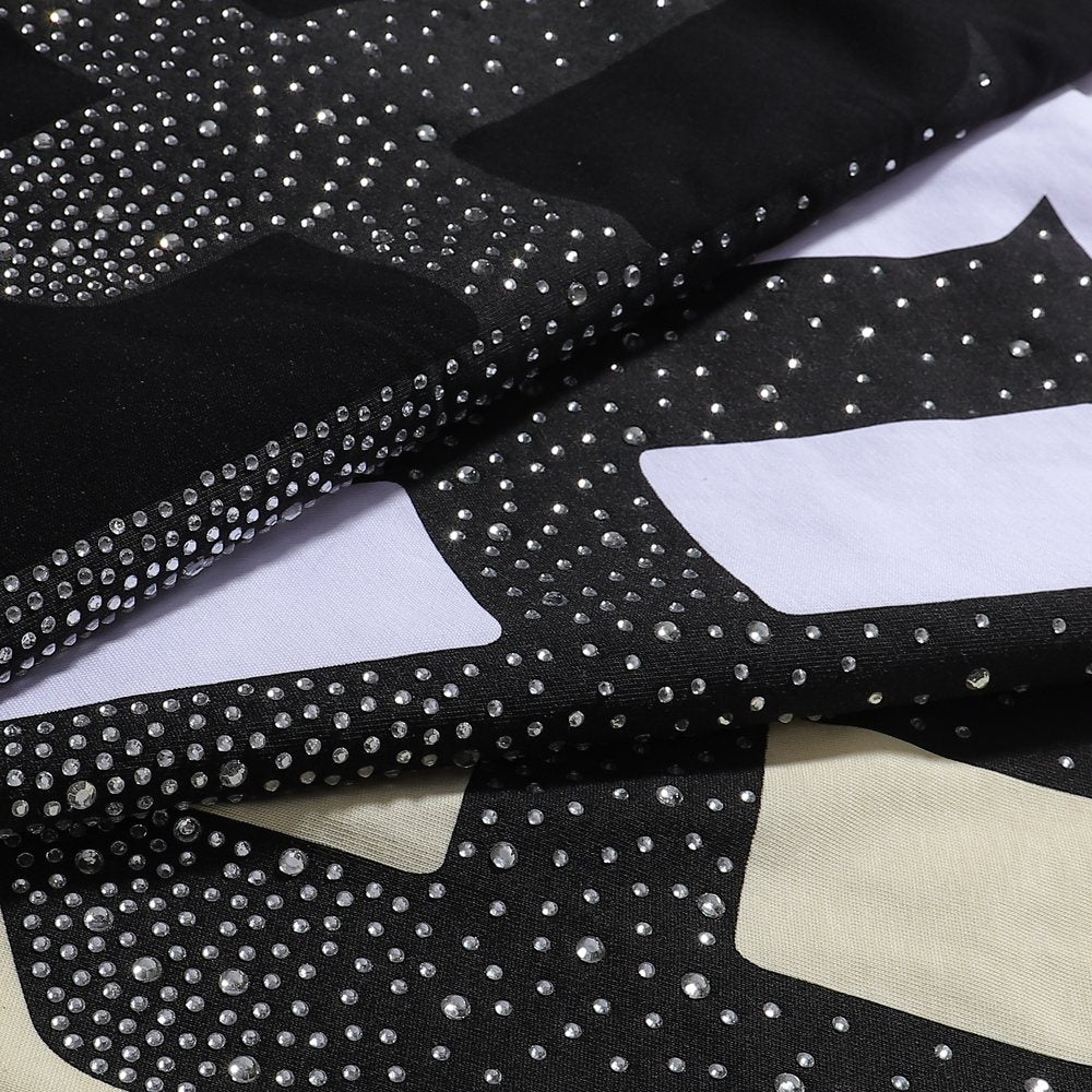 Life Hustlere Praying Angel Rhinestone Graphic T-Shirt — fabric_closeup