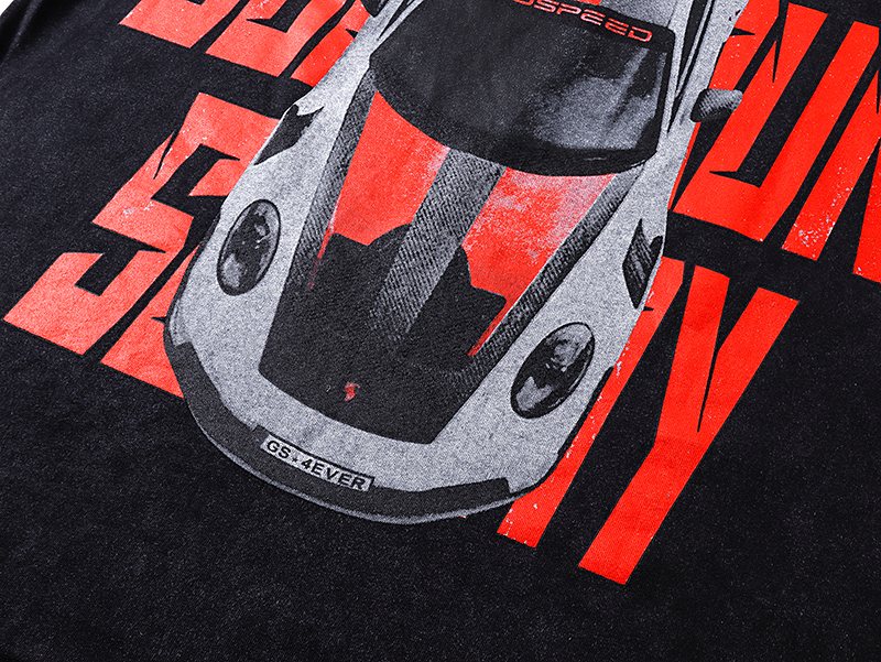 Godspeed Race Car Graphic Short-Sleeve T-Shirt — detail