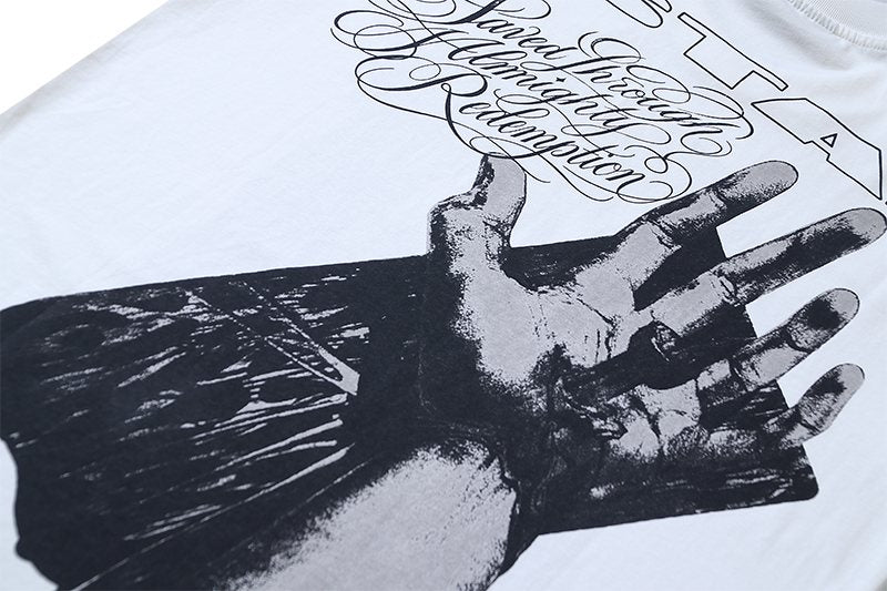 Hellstar White Front & Back Graphic Short-Sleeve T-Shirt — detail