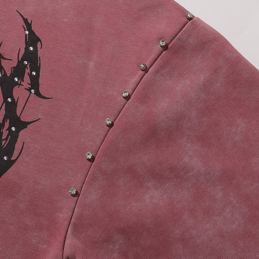 KLEEP 2004 Rhinestone Graphic Short-Sleeve T-Shirt — detail