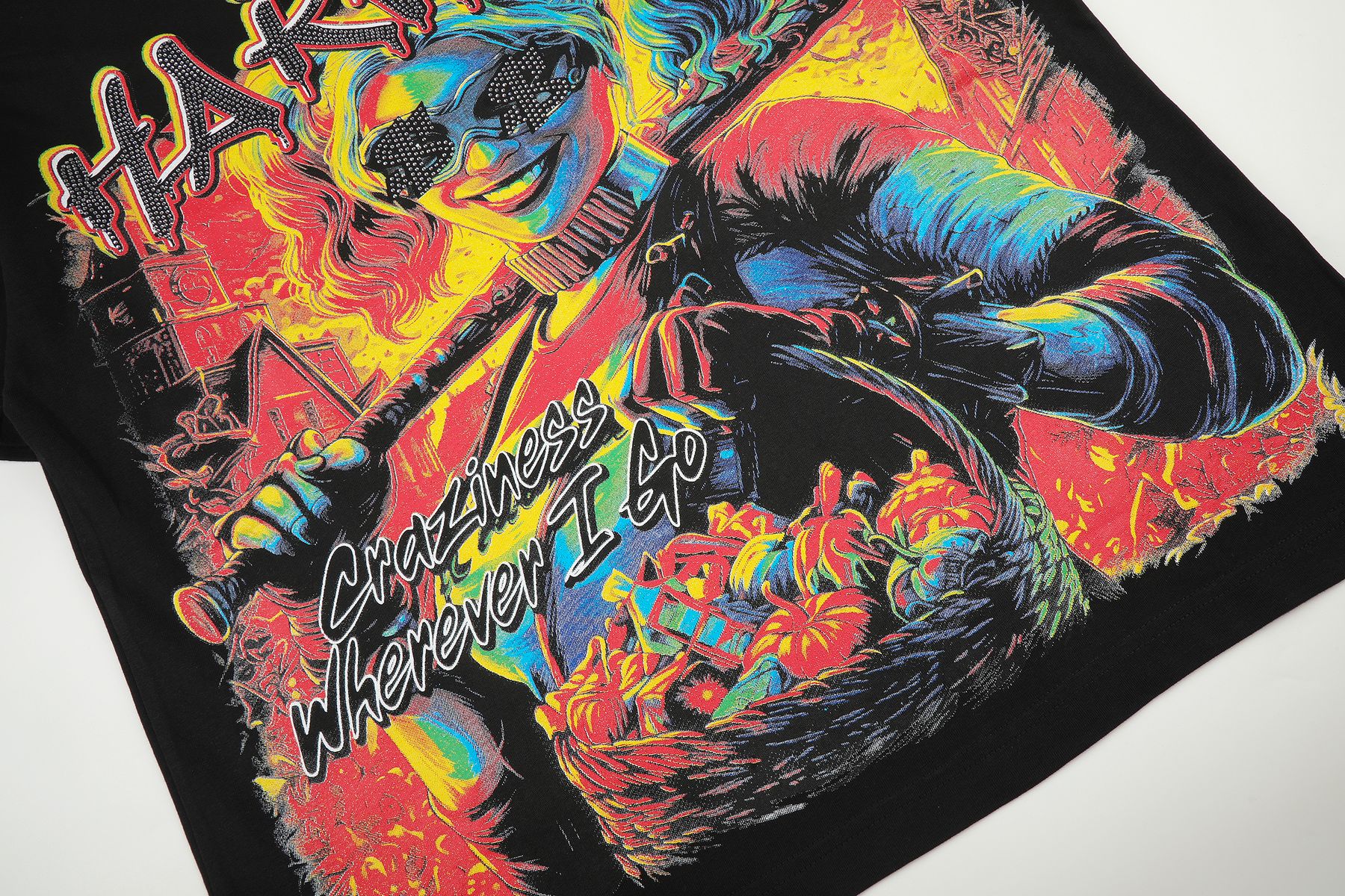 HARMONY Black Front & Back Graphic T-Shirt — detail