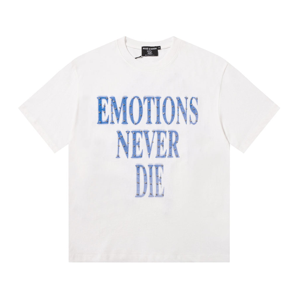 MIXED EMOTION Never Die Monogram Graphic T-Shirt — front