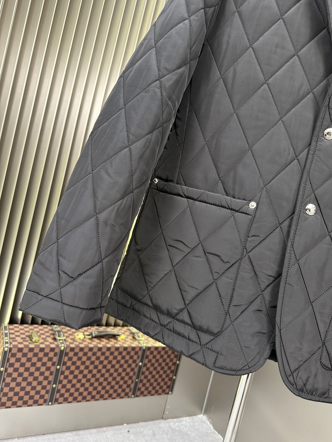 Prada Diamond-Quilted Padded Jacket — detail