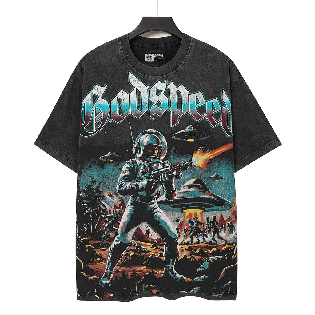 Godspeed Astronaut Sun-Eye Graphic T-Shirt — front