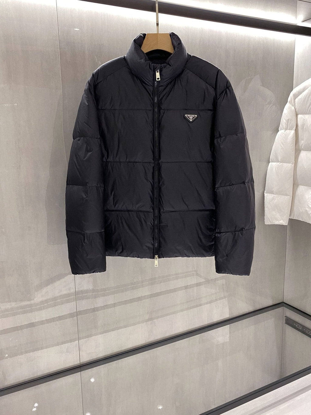 Prada Quilted Stand-Collar Puffer Jacket — front