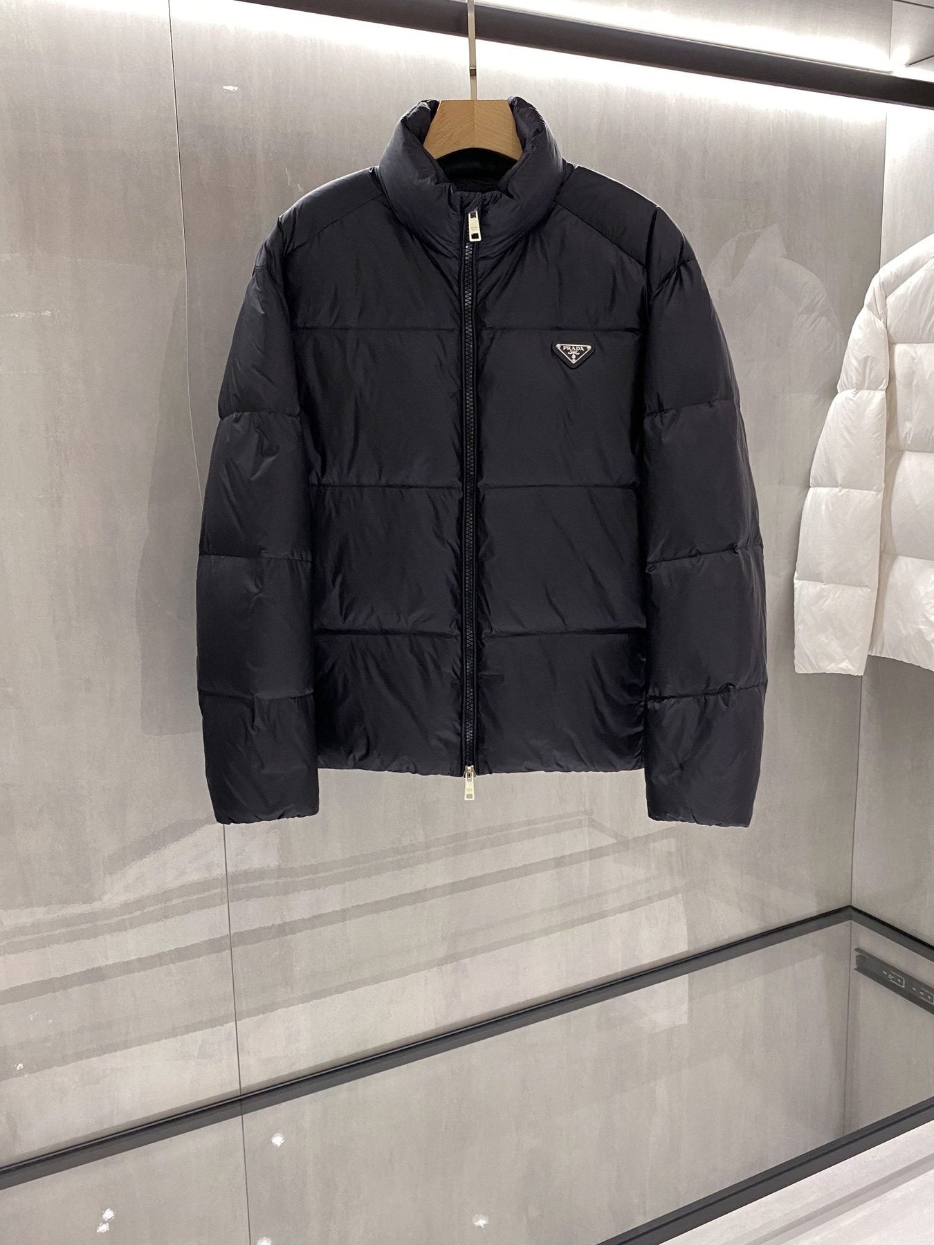 Prada Quilted Stand-Collar Puffer Jacket — front