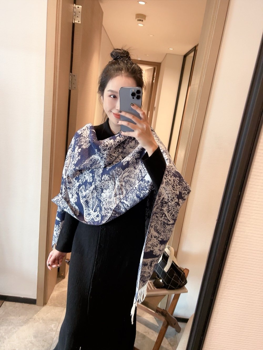 Dior Animal Toile Fringed Scarf — model