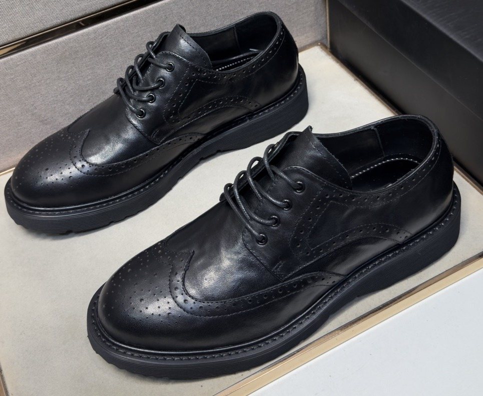 Prada Black Brogue Lace-Up Shoes — hero