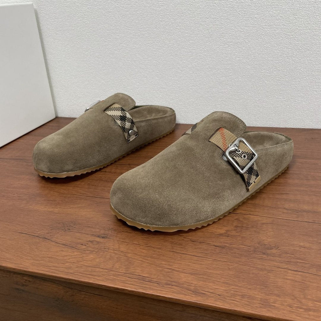 Burberry Check-Strap Slide Sandals — front