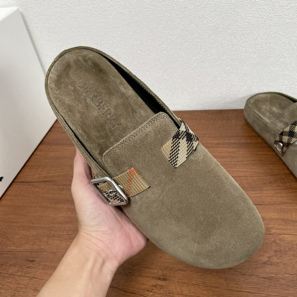 Burberry Check-Strap Slide Sandals — model
