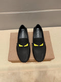 Fendi Black Yellow Accent Loafers — hero