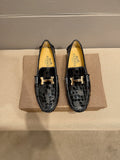 Hermès Black Textured Loafers — hero