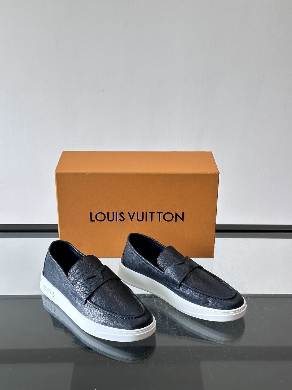 Louis Vuitton Black Platform Loafers — front