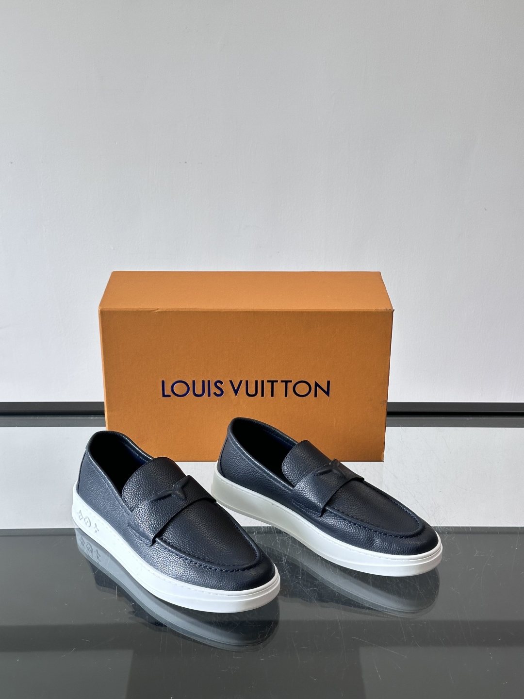 Louis Vuitton Black Platform Loafers — front