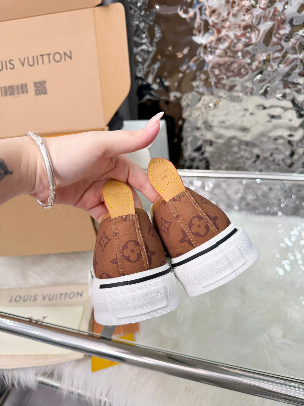Louis Vuitton Brown Monogram Low-Top Sneakers — back