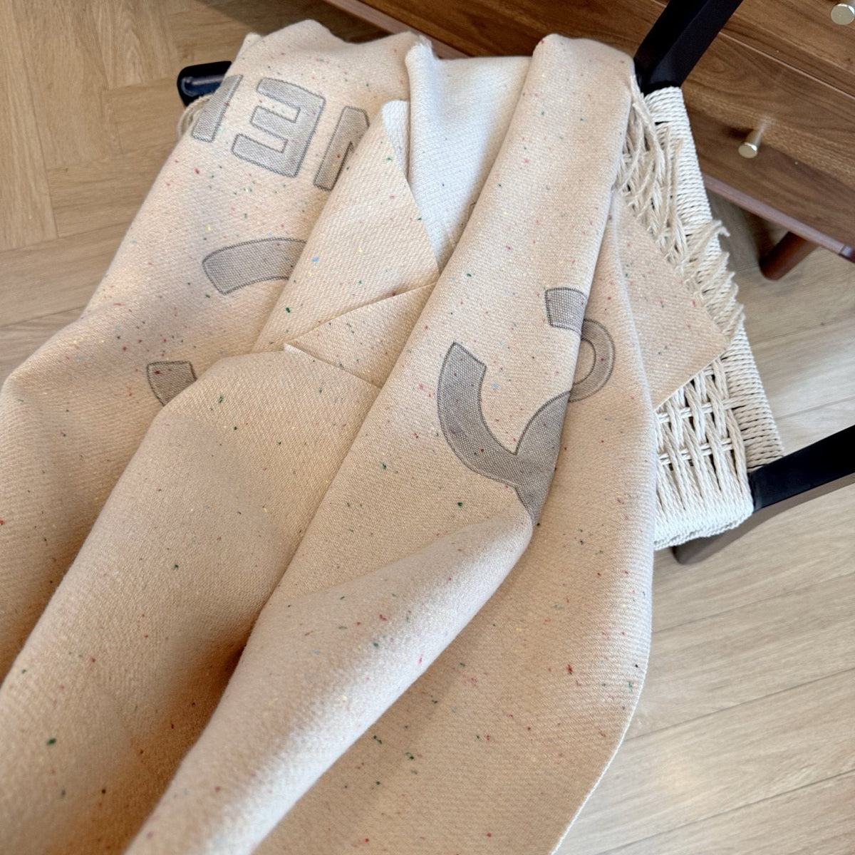 Chanel Graphic Fringed Scarf — detail
