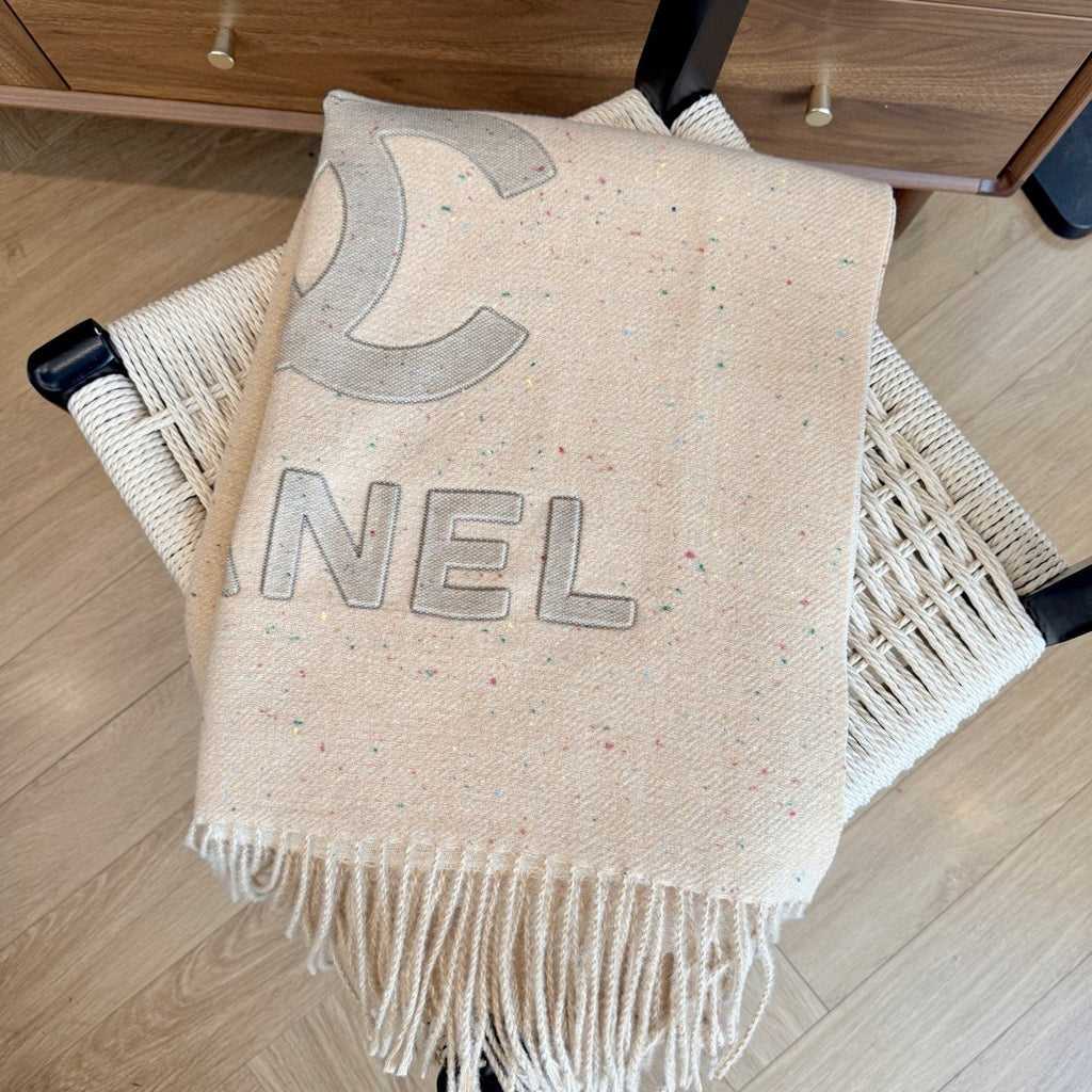 Chanel Graphic Fringed Scarf — front