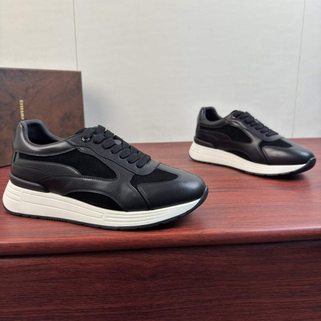 Stefano Ricci Black Paneled Sneakers — hero