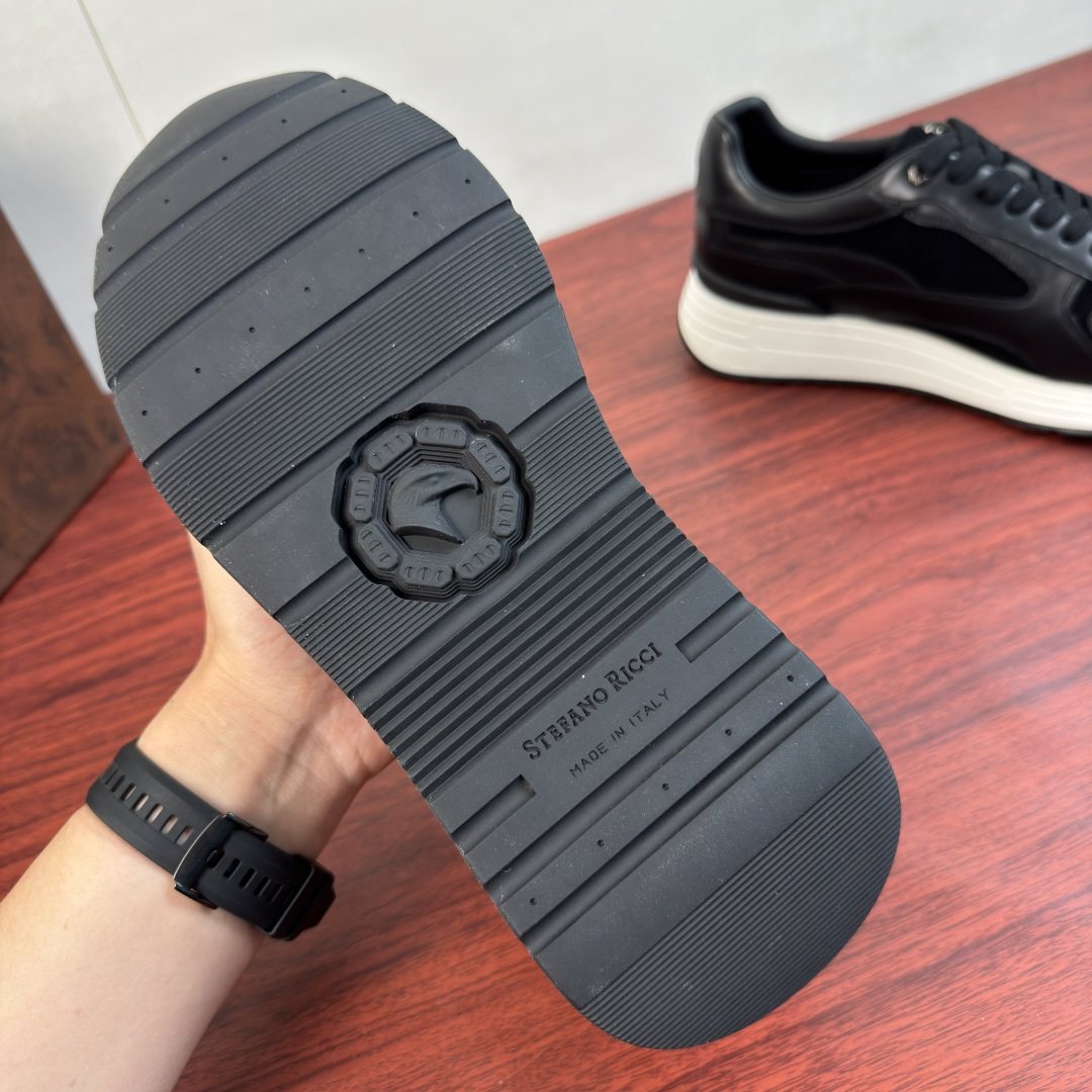 Stefano Ricci Black Paneled Sneakers — detail