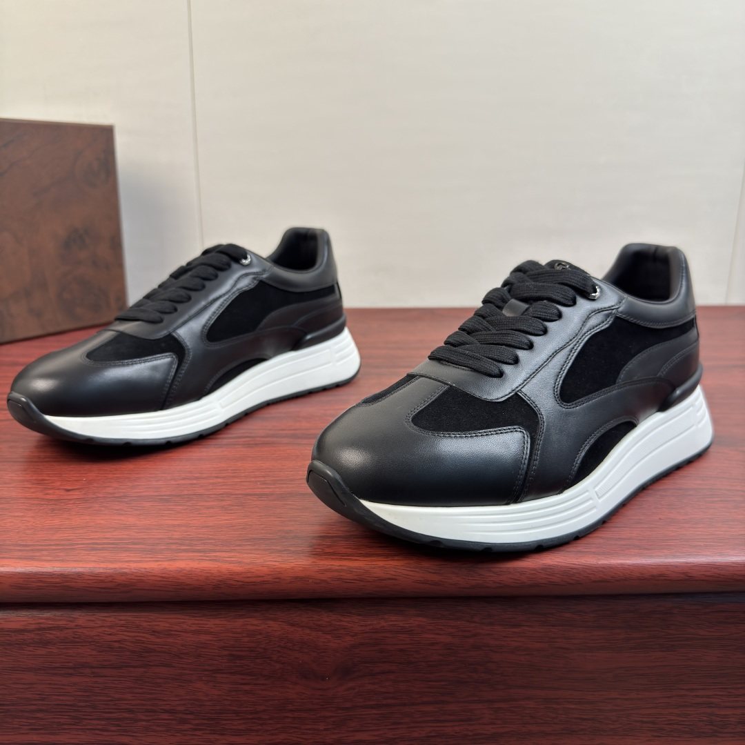 Stefano Ricci Black Paneled Sneakers — front