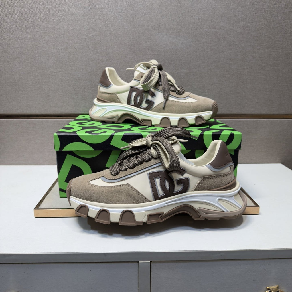 Dolce & Gabbana Taupe Chunky Sole Sneakers — front