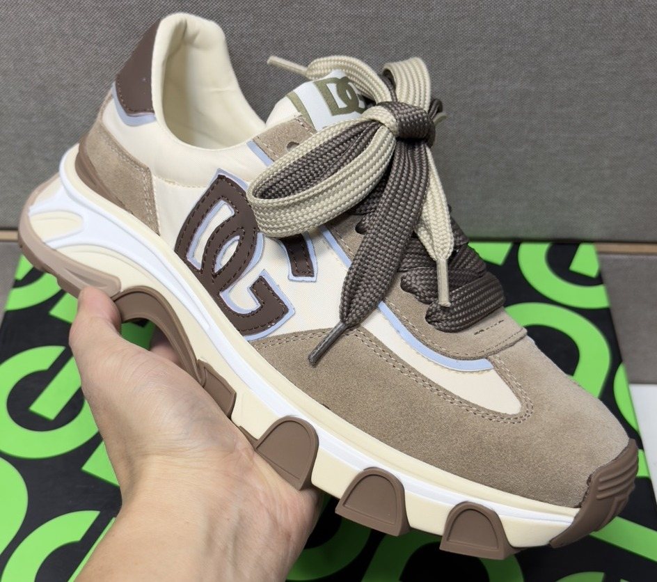 Dolce & Gabbana Taupe Chunky Sole Sneakers — front