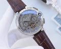 Cartier Silver Brown Strap Watch — hero
