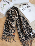 Loewe Black & Tan Motif Fringe Scarf — hero