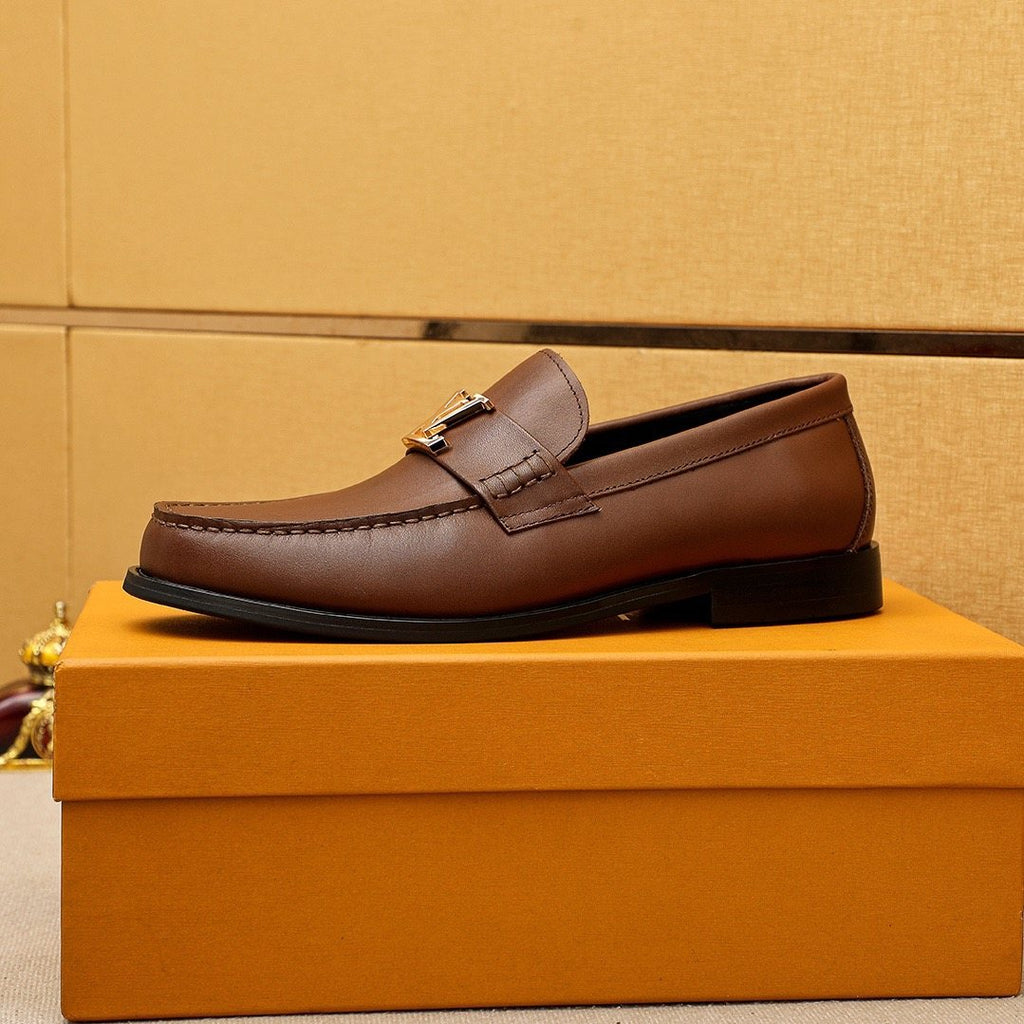 Louis Vuitton Brown Buckle Loafers — side