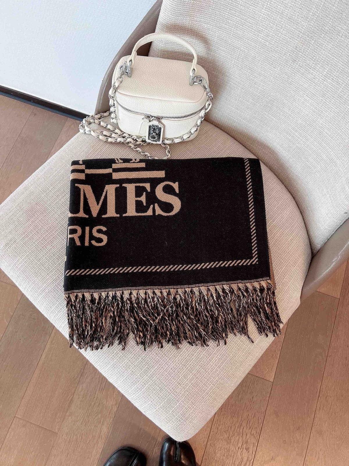 Hermès Fringed Logo Scarf — front