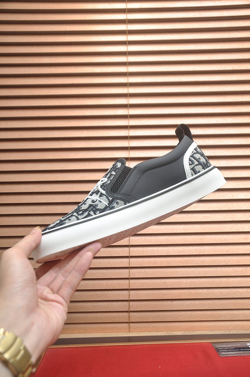 Dior Patterned Slip-On Sneakers — front
