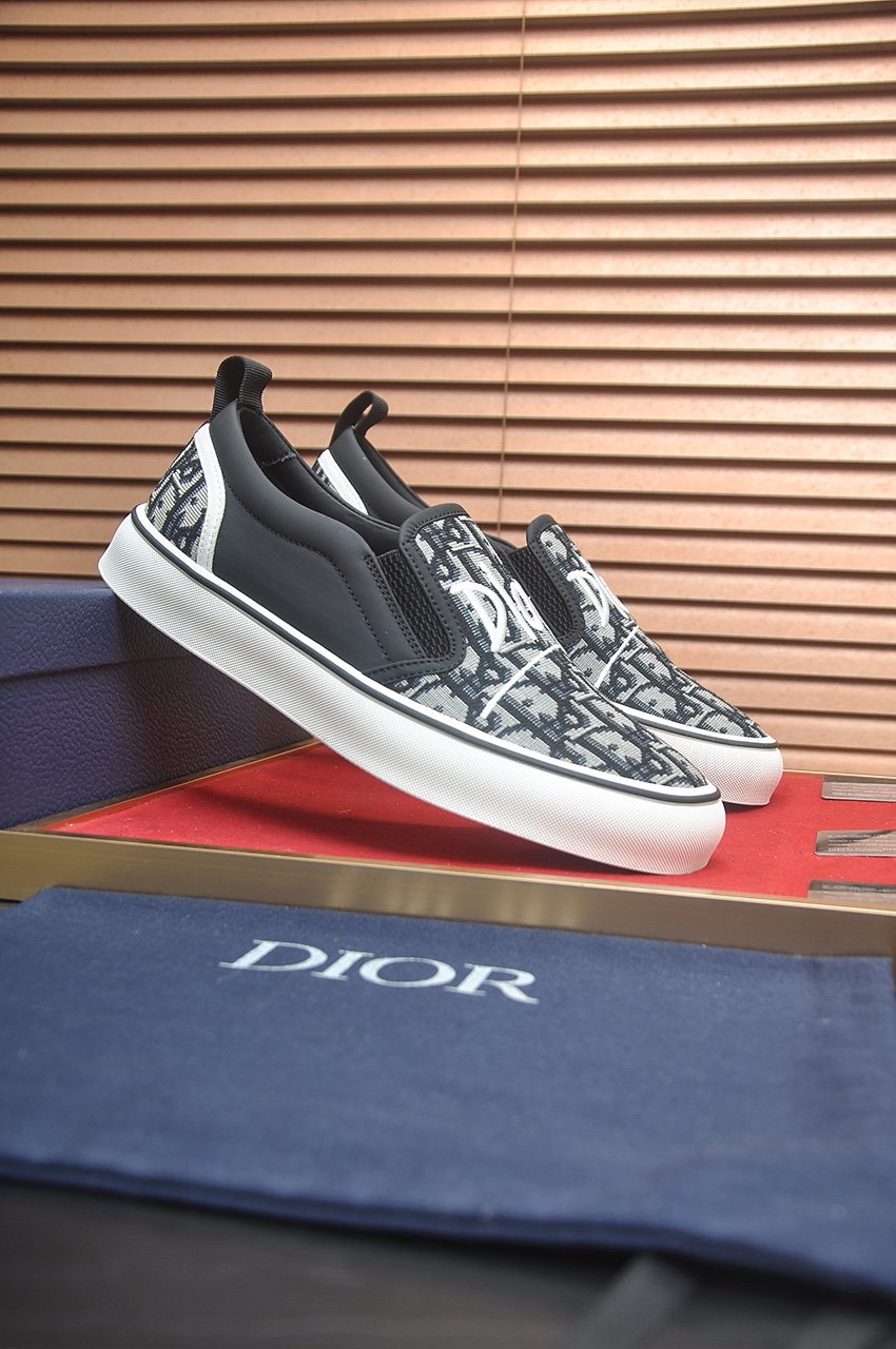 Dior Patterned Slip-On Sneakers — front