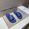 Versace Blue Raised Emblem Slide Sandals — hero