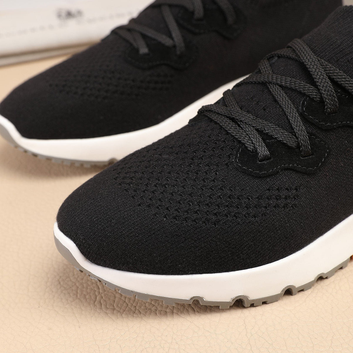 Brunello Cucinelli Black Knit Sneakers — detail