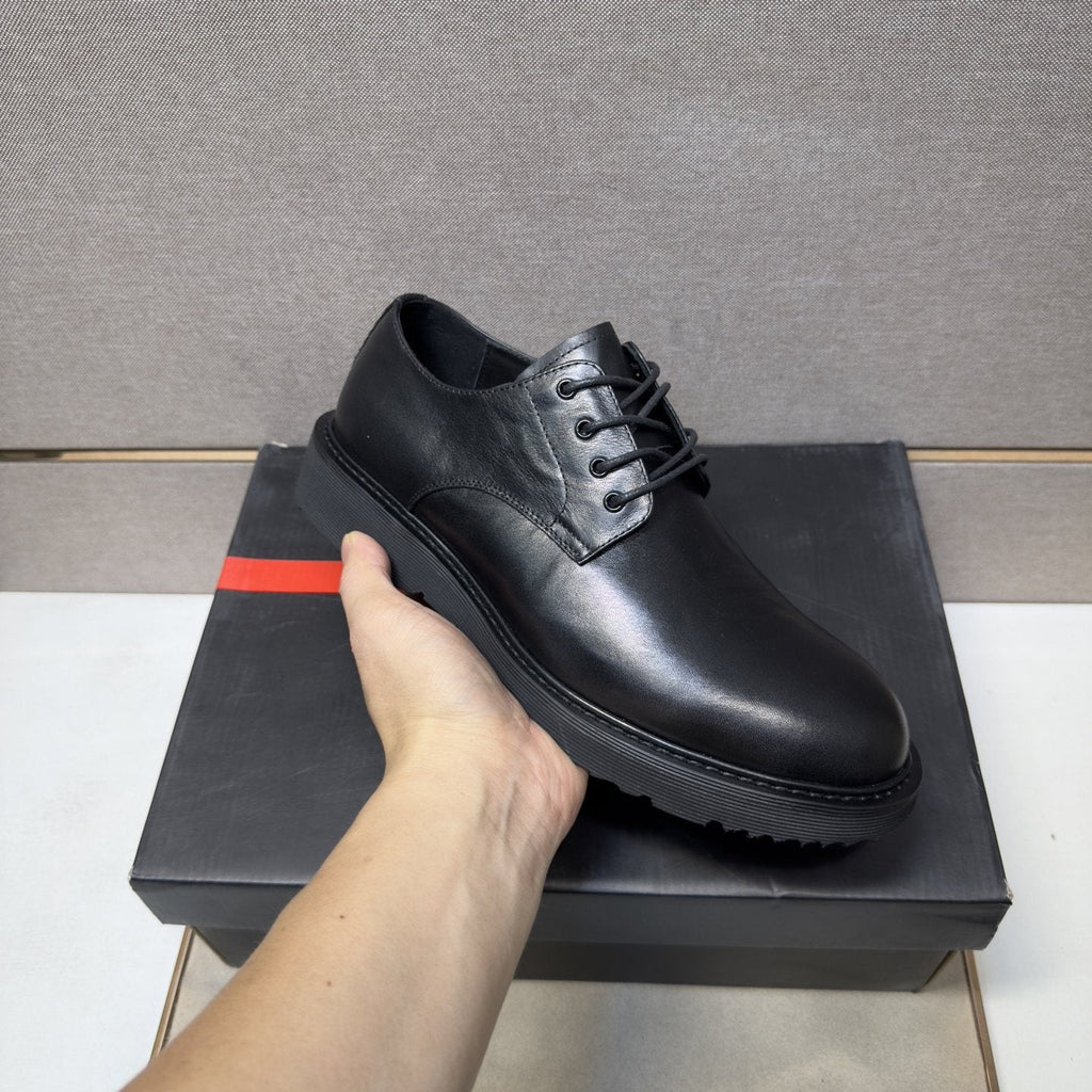 Prada Black Lace-Up Dress Shoes — model