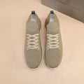 Brunello Cucinelli Olive Green Knit Sneakers — hero