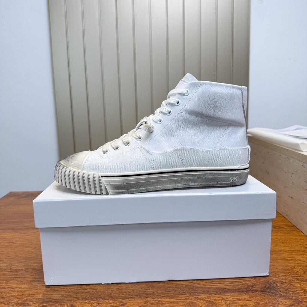Maison Margiela White High-Top Lace-Up Sneakers — side