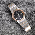 Omega Two Tone Silver Black Dial Bracelet Watch — hero