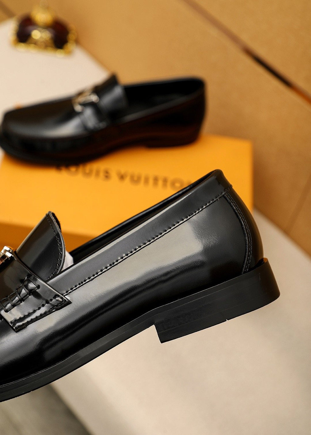 Louis Vuitton Black Hardware Loafers — detail