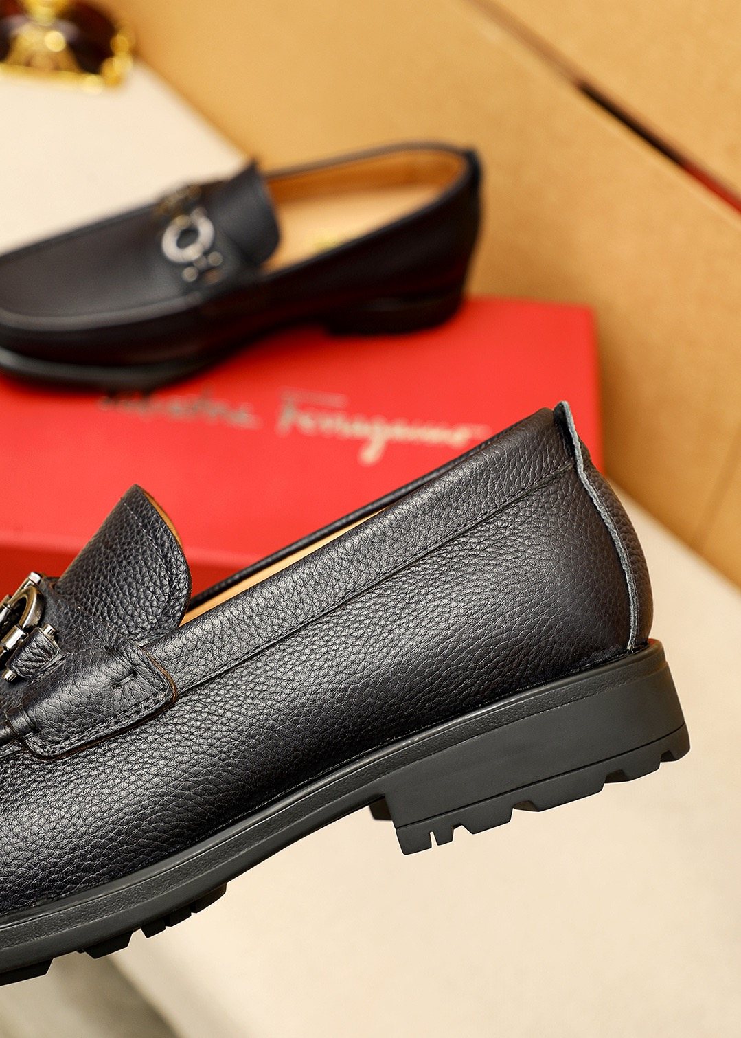 Ferragamo Black Bit Loafers — detail