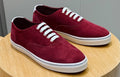 Brunello Cucinelli Burgundy Suede Low-Top Sneakers — hero