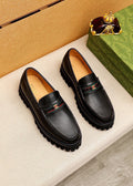 GUCCI Black Web-Accent Loafers — hero
