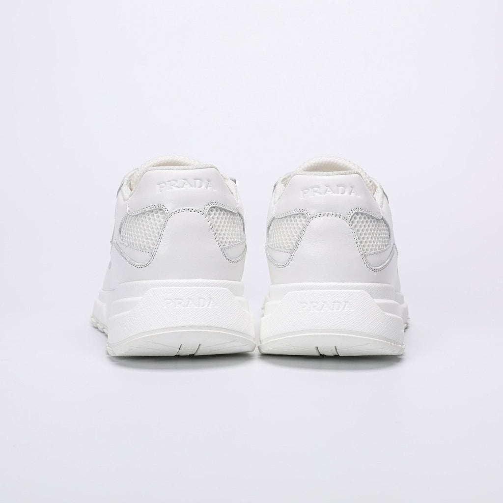 Prada White Leather Low-Top Sneakers — back