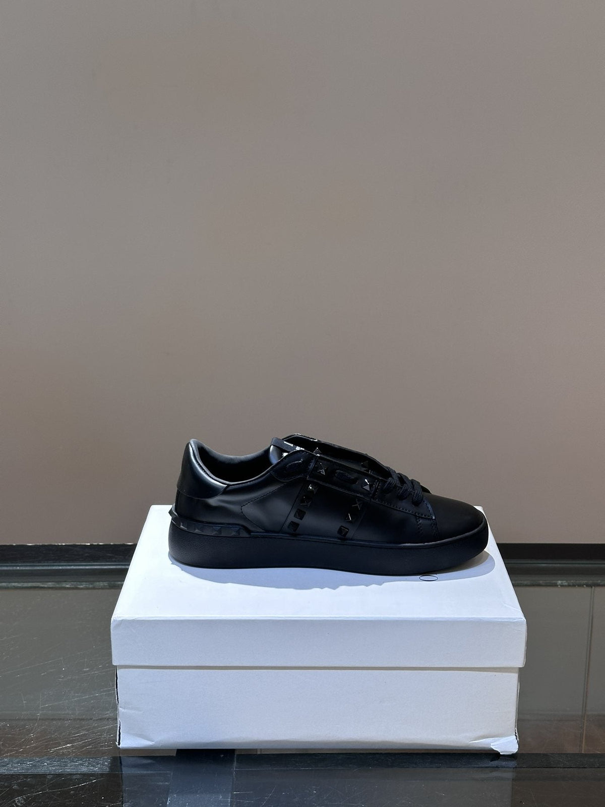 Black Studded Low-Top Sneakers — side