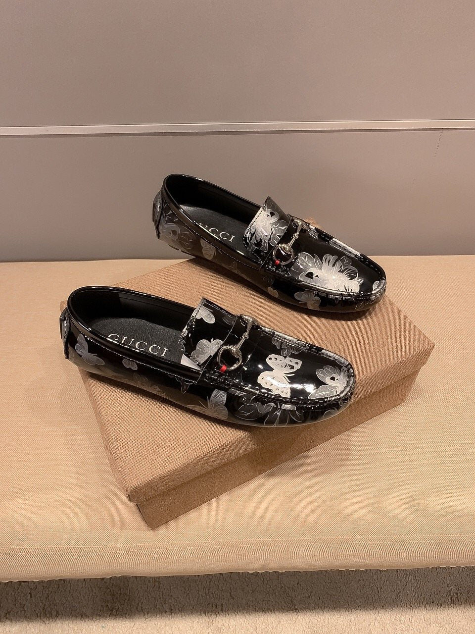 Gucci Butterfly Print Loafers — side