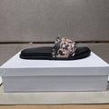 Versace Black Ornamental Strap Slide Sandals — hero