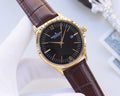 Jaeger-LeCoultre Gold Brown Black Dial Strap Watch — hero